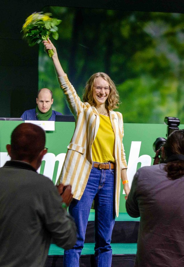 MdL Eva Lettenbauer nach ihrer neuerlichen Wahl zur Landesvorsitzenden der bayer. Grünen.