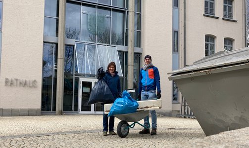 Stadträte Uli Bogner und Hubert Holzbauer in Waldkirchen. -Foto: Hubert Holzbauer